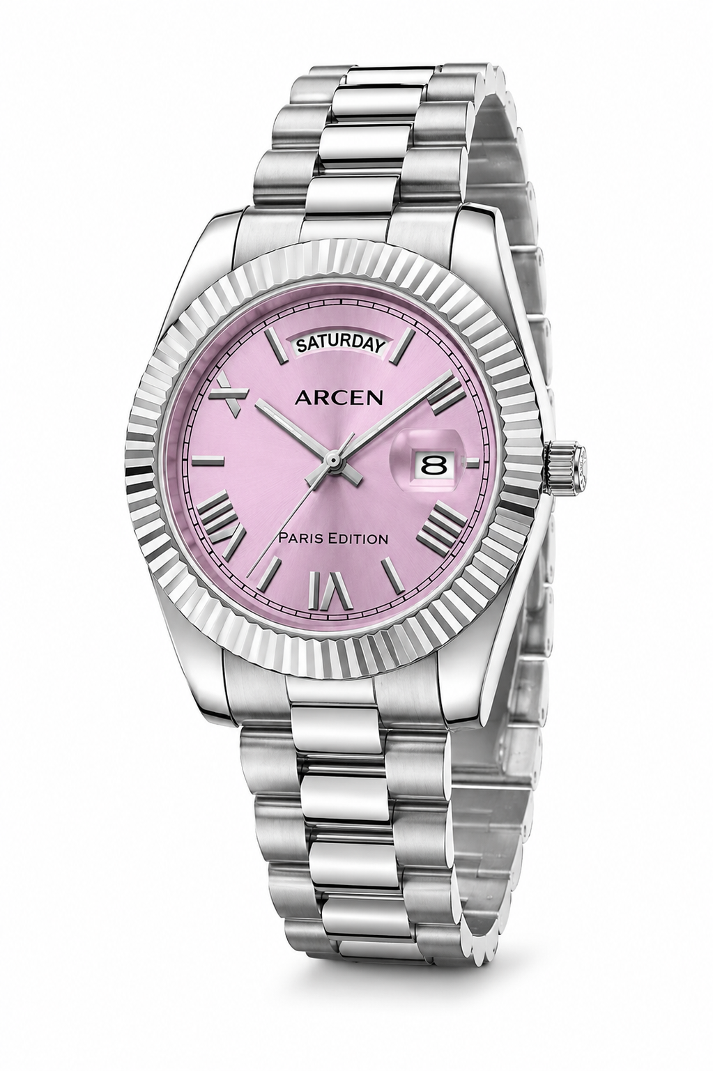 ARCEN – Montre Paris Edition | Cadran Rose poudré & Acier Inoxydable