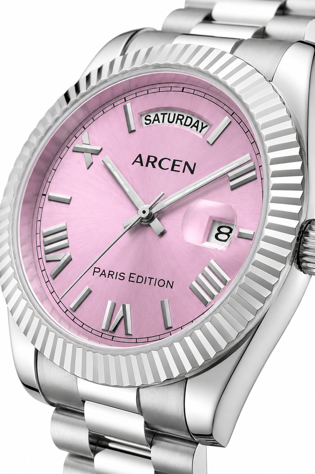 ARCEN – Montre Paris Edition | Cadran Rose poudré & Acier Inoxydable