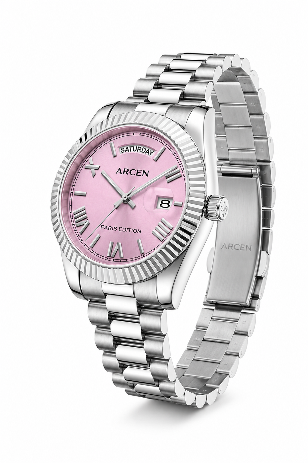 ARCEN – Montre Paris Edition | Cadran Rose poudré & Acier Inoxydable